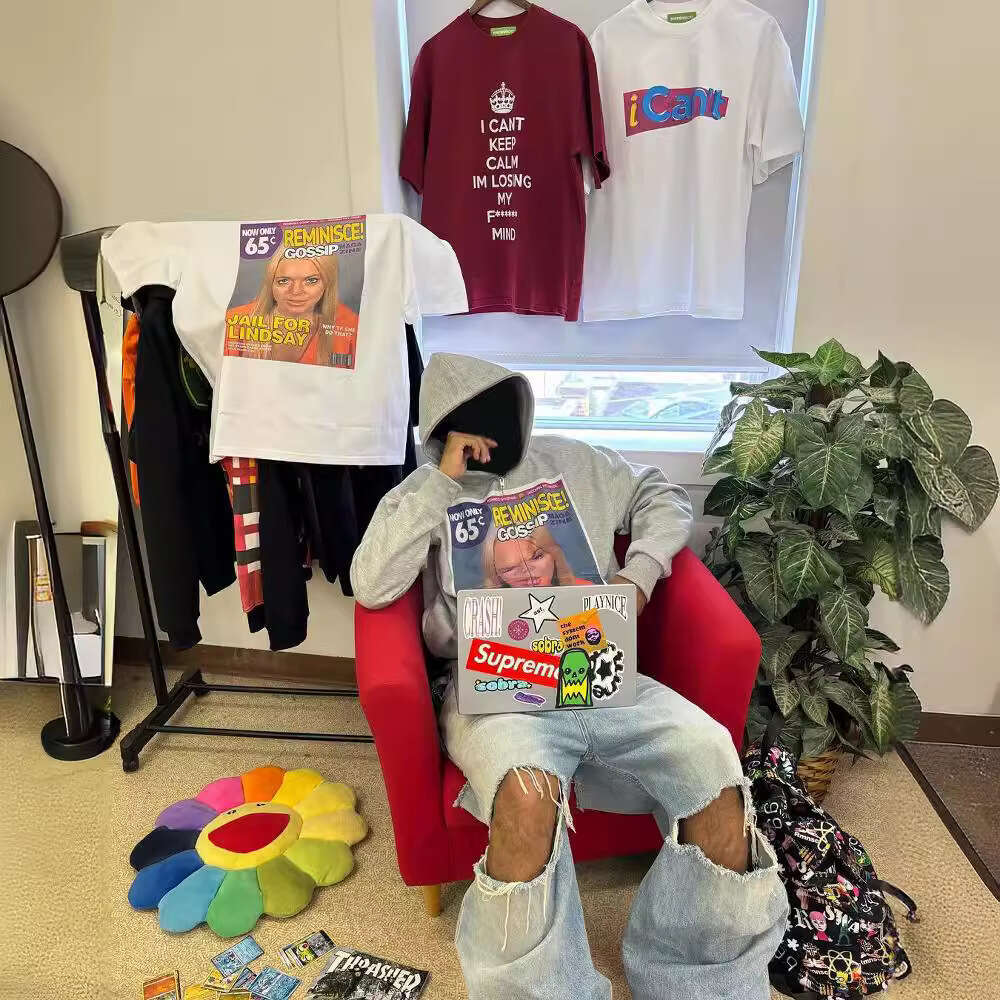 Long Sleeve Pullover Sweatshirt with Printed Pattern Dark Gothic Street Hip-Hop Hoodie