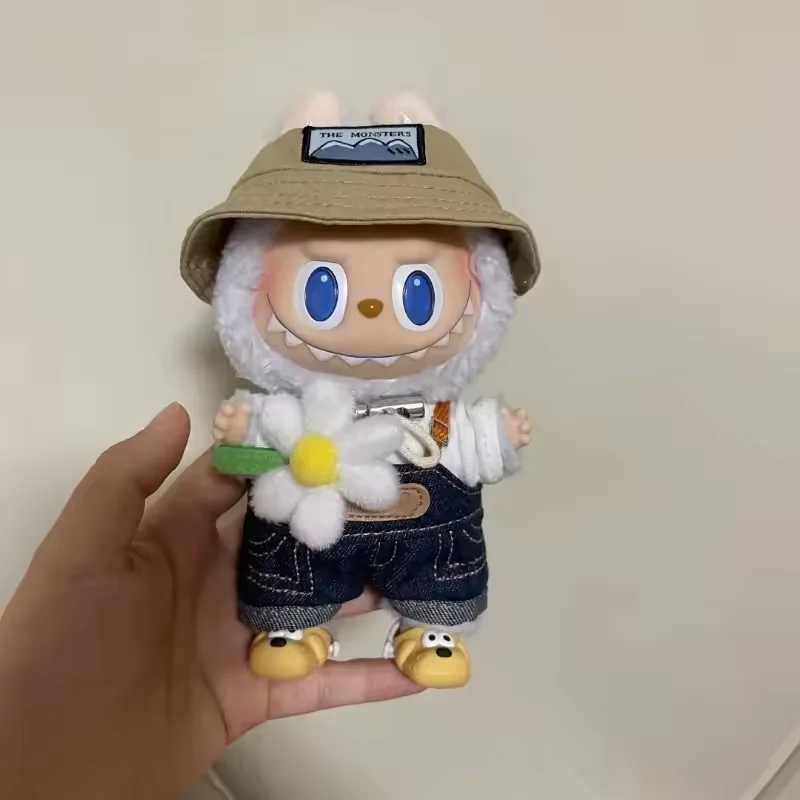 Labubu The Monsters Fall In Wild Series Plush Vinyl Doll Backpack Pendant Decoration Keychain Denim Labubu Fans Collect Gifts X250606