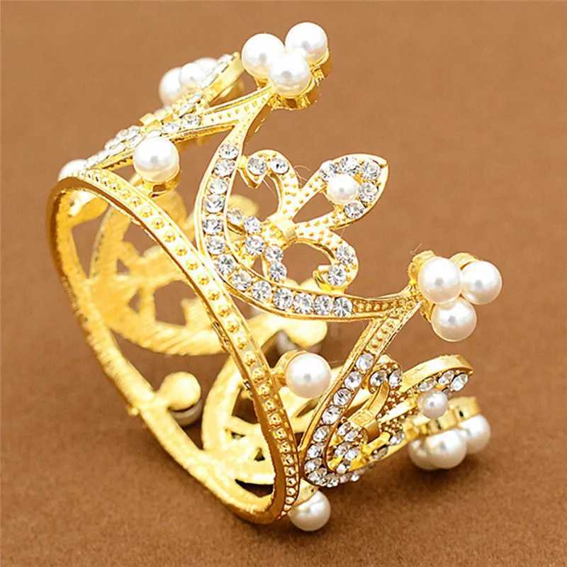 Mini Crown 5.5*3.8 CM Alloy Pearl Small Headdress Wedding Bridal Crown Jewelry Pearl Queen Princess Crown Crystal Hair Accessory Z250605