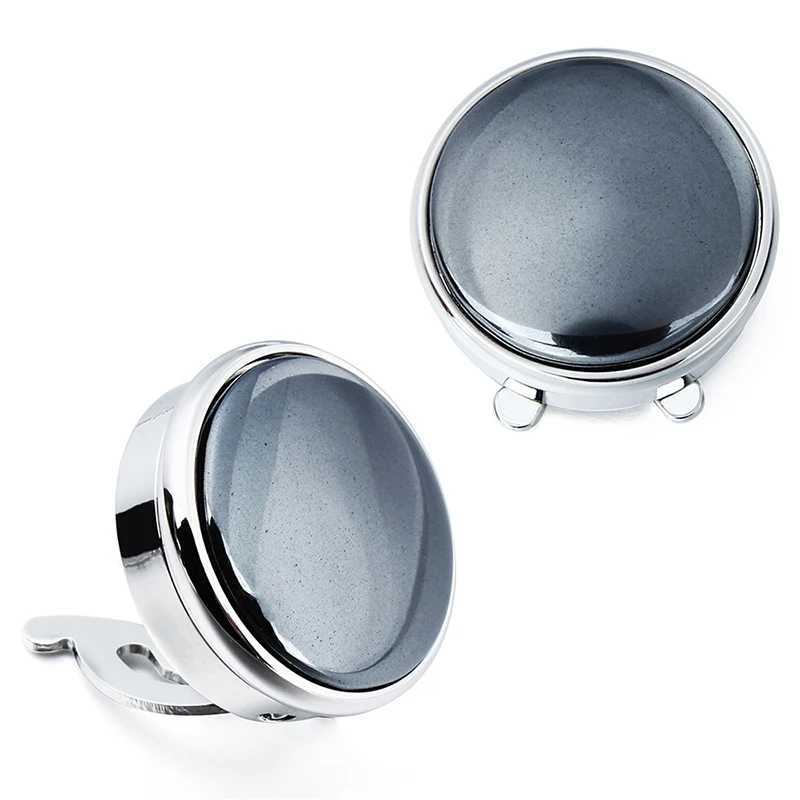 HAWSON 1 Pair Elegant Natural Iron Stone Buttons Cover for Mens French Shirt High Quality Buttons for Clothing W250606