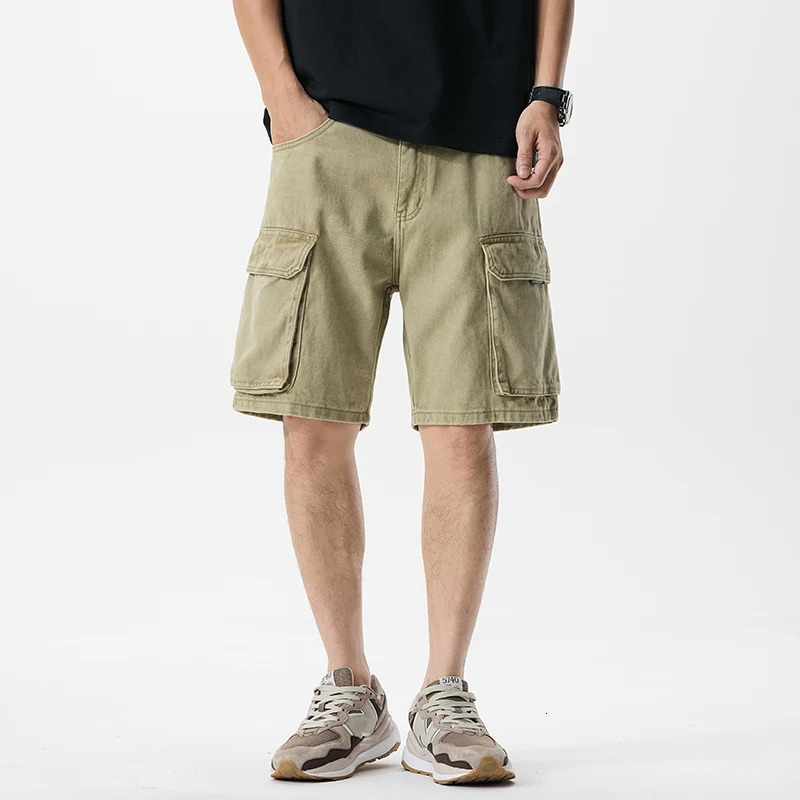Denim Cargo Shorts Men Summer Streetwear Fashion Loose Casual Multi-pocket Vintage Jeans Shorts Cityboy Short Pants 250530