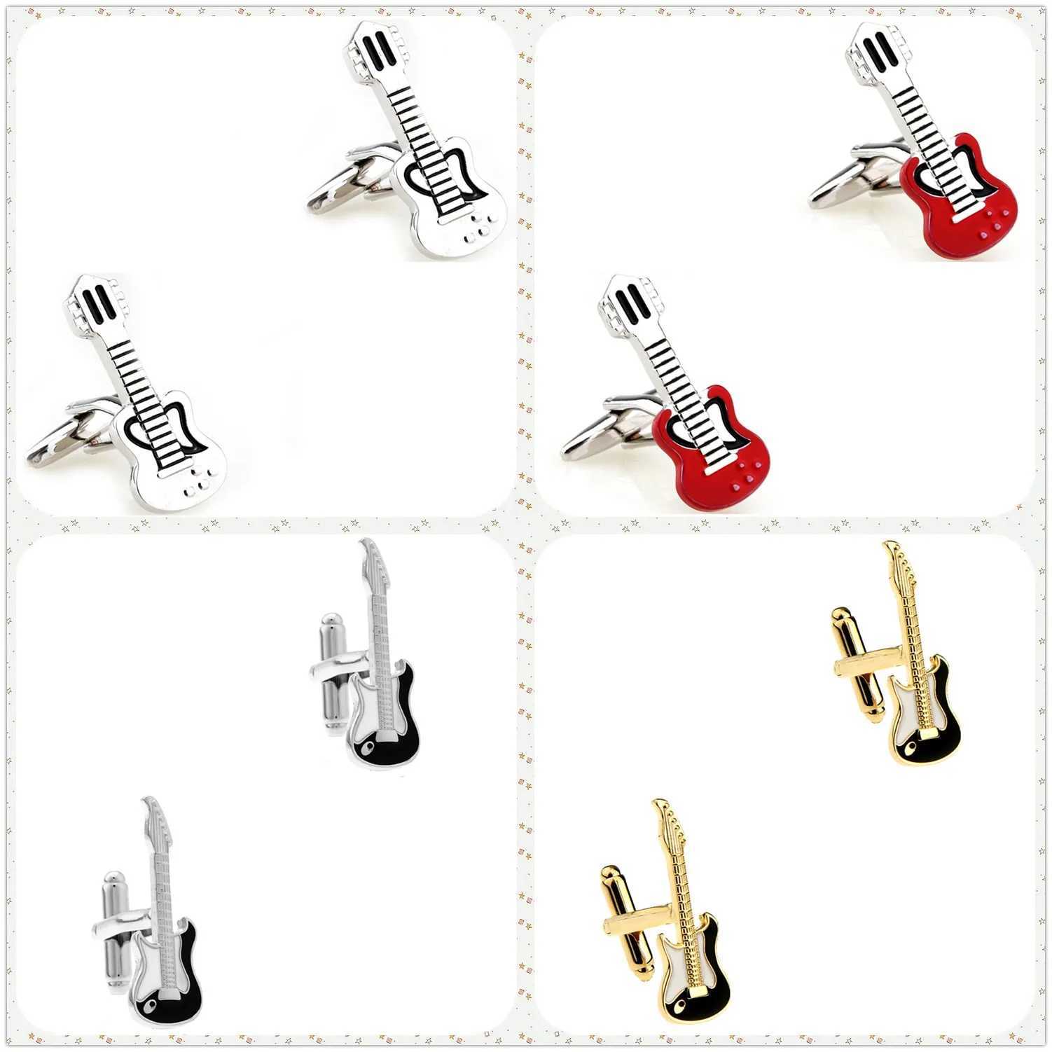 4 Styles TZG Fashion Music Cufflinks Men Cuff Links Guitar 1 Pair Shipping W250606