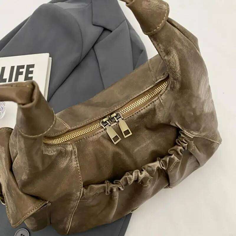 M6cc Women's Shoulder Saddles Bag Handbag Leather Clutch Purse With Zipper Closur