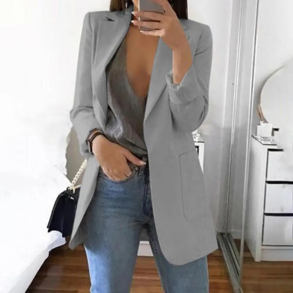 Blazer Woman Vintage Korean Oversize Office Lady Suits Jacket Solid Color Coat Loose Casual Women Outerwears Veste Femme 250603