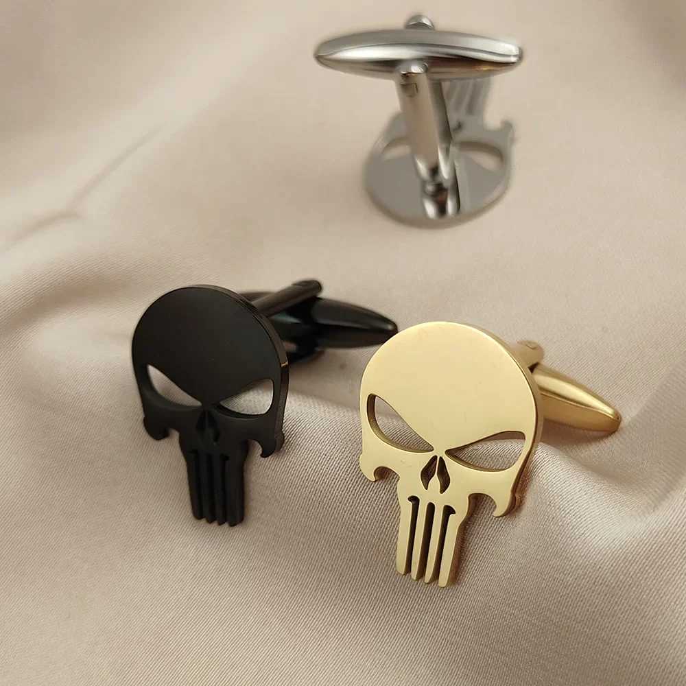 Stainless Steel Skull Man cufflinks Vintage Personalized Design Jewelry Skeleton Cuff Links Party Shirt sleeve Buttons W250606