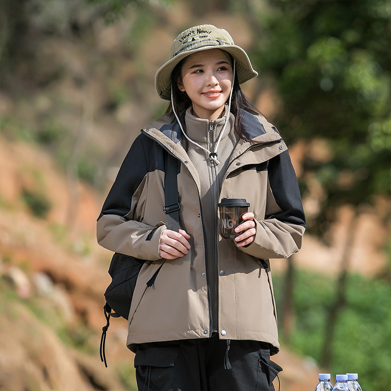 Ddmyoutdoor Outdoor Waterproof And Warm Three In One Detachable Mountain Climbing Jacket Men Printed For Women Jackets