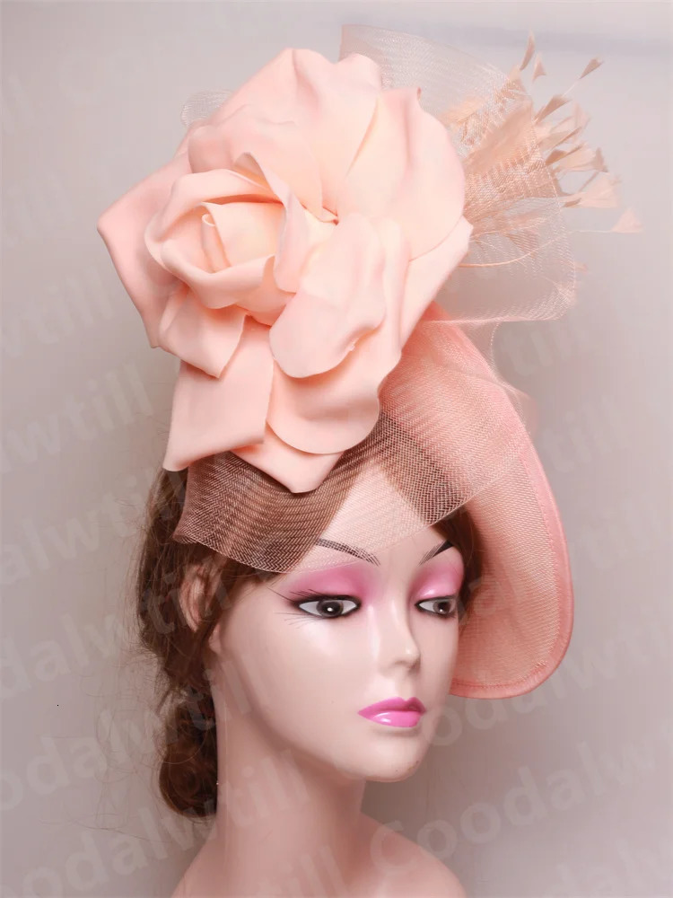 Wedding Fascinator Hat Women Church Derby Headpiece Ladies Cocktail Race Chapeau Cap Headband Woman Millinery Hair Accessory 250605