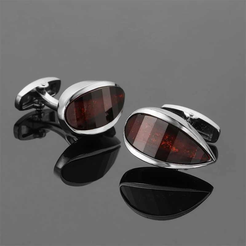 High quality mens French shirt cufflinks luxury Blue red Water Drop crystal cuffs button business suit accessories jewelry gift W250606