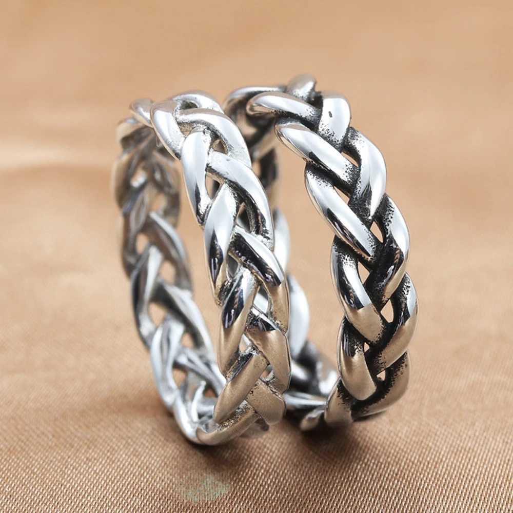 Vintage Stainless Steel Braided Celtics Knot Ring Punk Couple Simple Silver Color/Gold Ring Men Women Fashion Jewelry Wholesale W250606