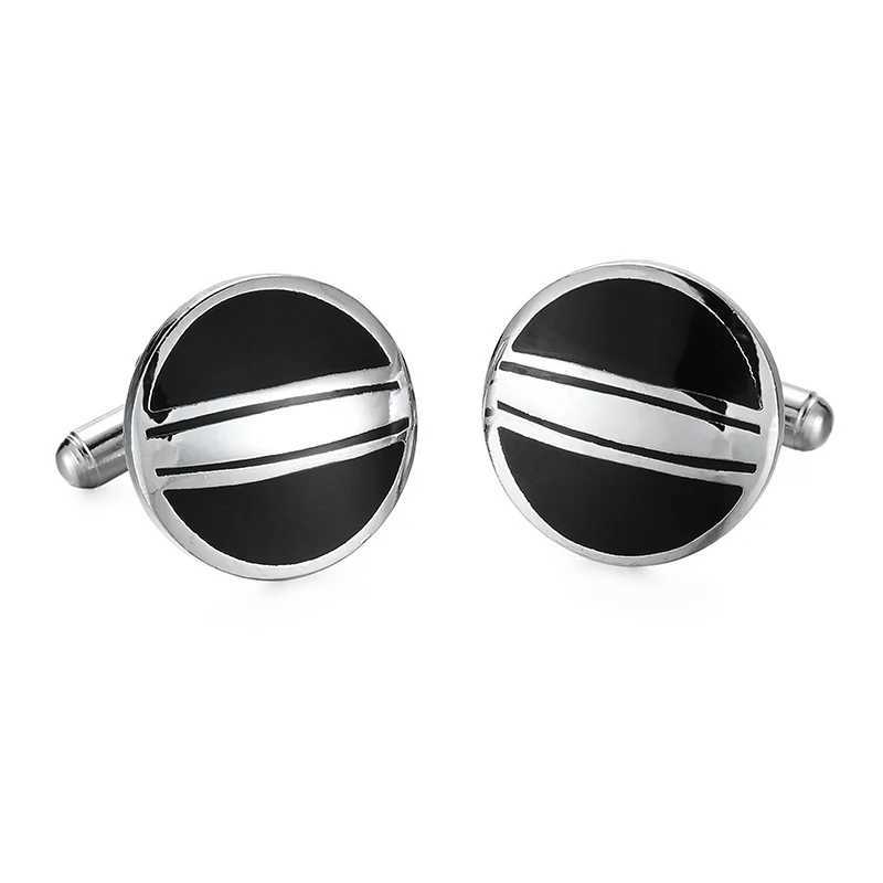 Mens French shirt cufflinks with minimalist metal design enamel crystal French cuffbutton Fashionable wedding jewelry W250606