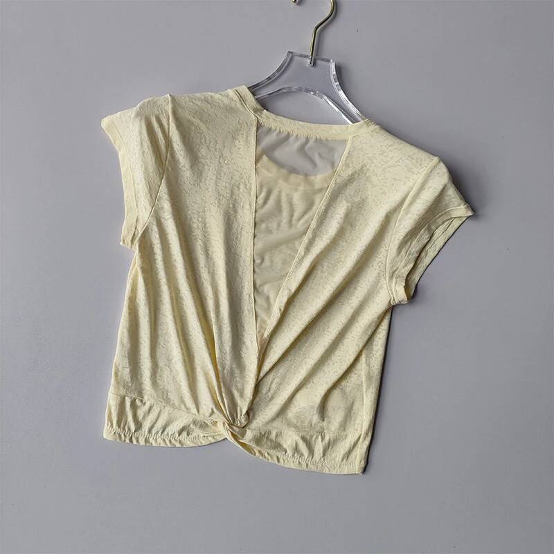 Breathable Beautiful Back Sports Top Women's Mesh Short Sleeved T-shirt Fiess Running Cover Up High-end Yoga Suit Summer