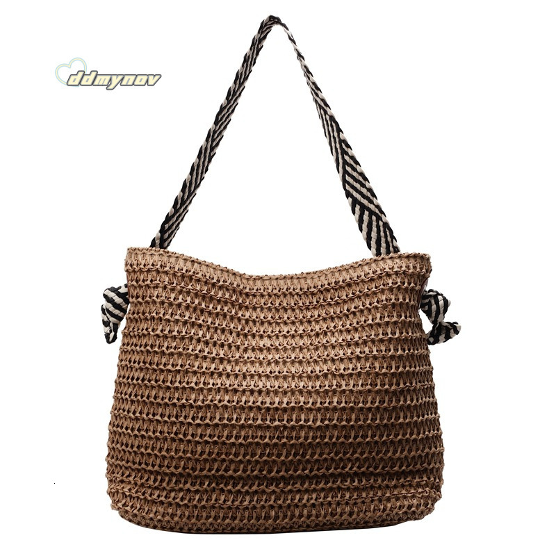 Summer Hot-Selling Straw for Women 2025 New Beach Vacation Woven Super Popular Commuter Style Large Capacity Tote Bag ddmynov