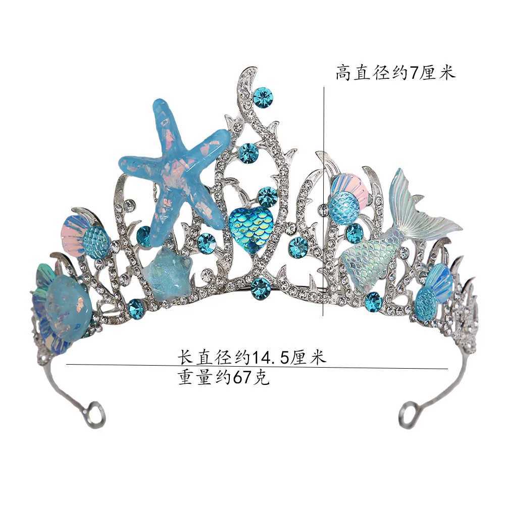 KMVEXO Mermaid Fish Crowns Ocean Style Costume Seashell Starfish Hair Accessories for Women Girls Princess Birthday Party Tiaras Z250605