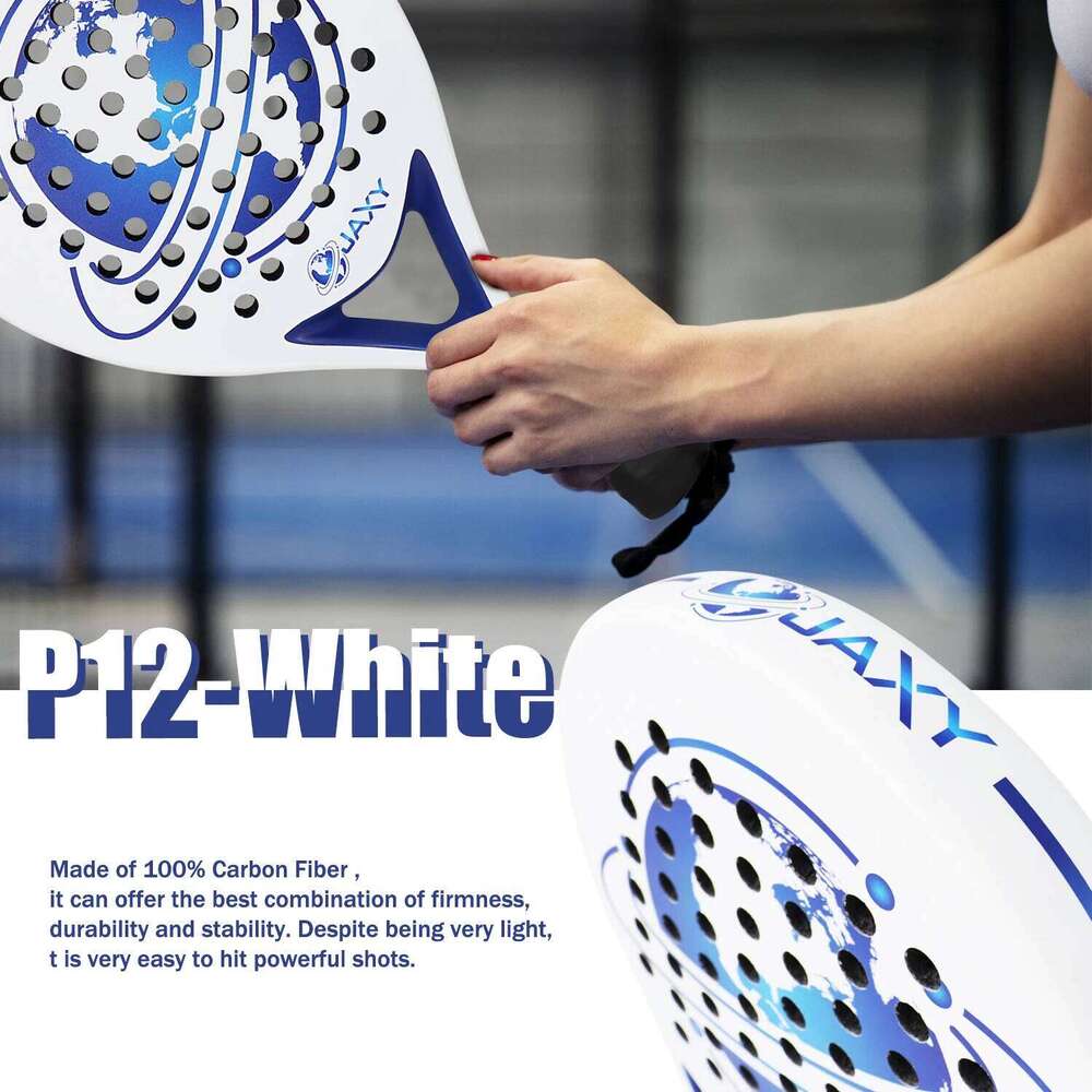 Paddle Racket Full Carbon Fiber Surface with EVA Memory Flex Foam Core Padel Tennis Racquets Lightweight High Balance