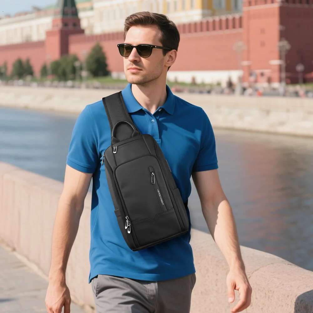 Heroic Knight Multifunction Crossbody For Men USB Waterproof Chest Bag Short Trip Messenger Pack Fashion Sling Satchel Bags