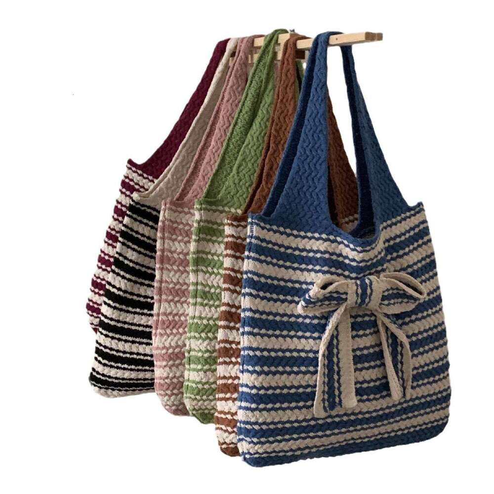 Large Capacity Knitted For Women New Autumn Korean Style Simple Shoulder Crossbody Bag Internet Celebrity High-Value Handbag B5