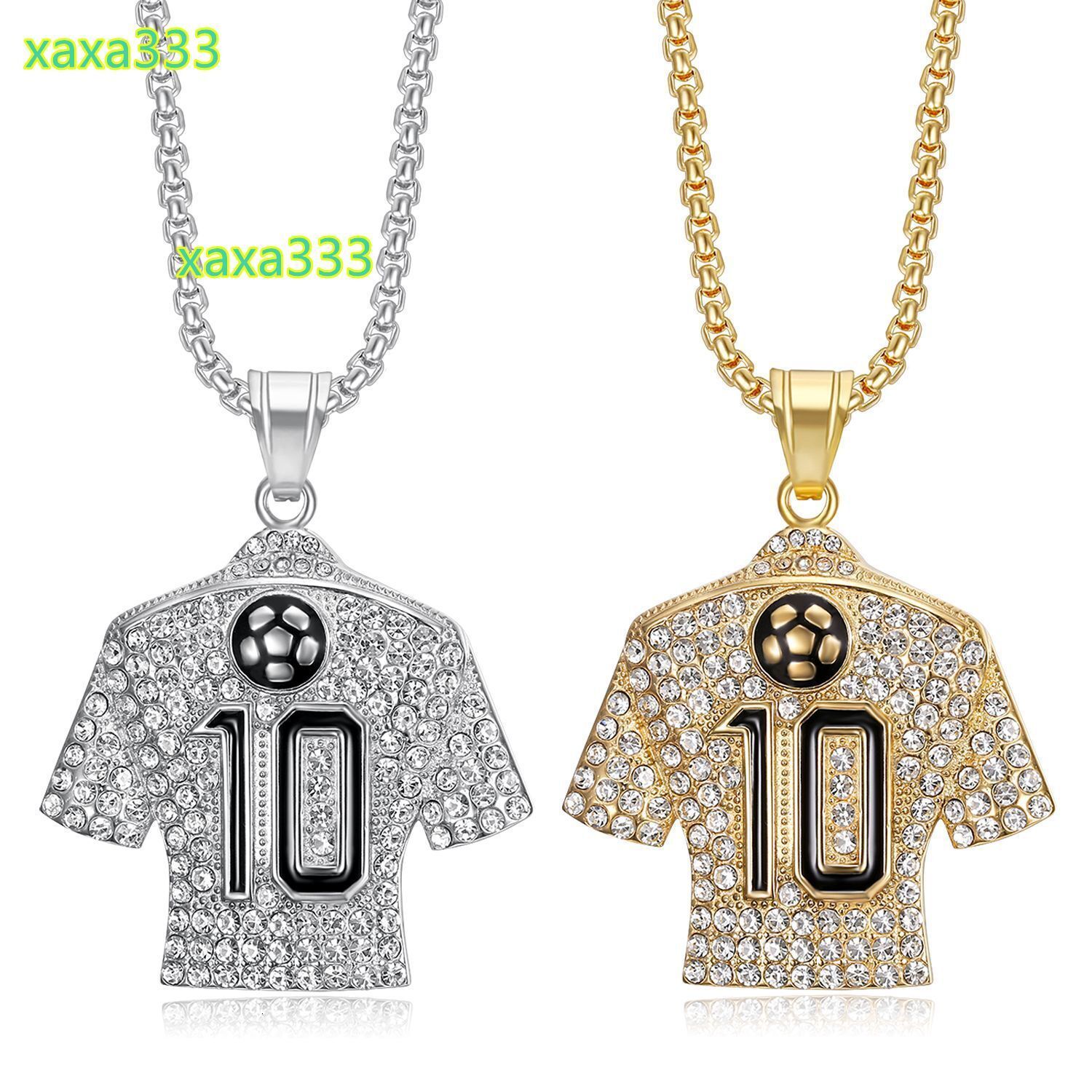Men's Hip Hop Style 925 Silver Sportswear T-Shirt with M oissanitePendant Link Necklace Fashion