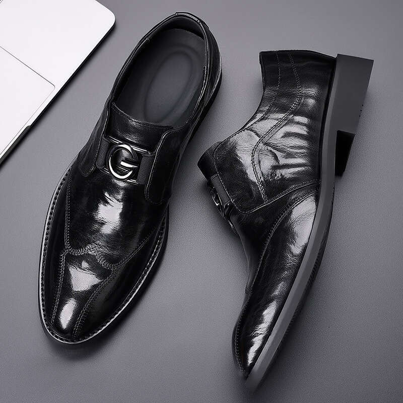 New Handmade for Men Business Formal Genuine Leather British Casual High-end Slip-on Sheepskin Men's Shoes