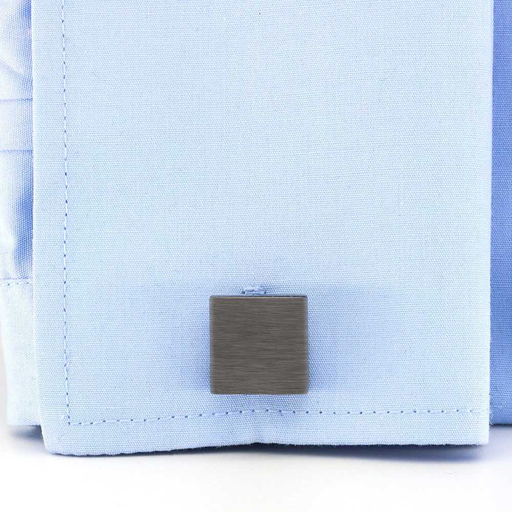 Business Cufflinks For Men Wire Drawing Square Design Quality Brass Material Silver Color Cufflinks Wholesale retail W250606