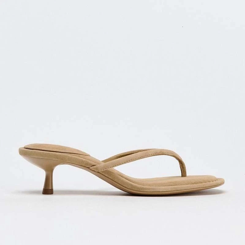 Summer Round Toe Clip Toe Women Slippers Casual Thin Heel Slides Casual Dress Beach Vacation Sandalias 250605