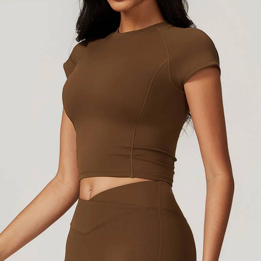 Sexy Sports T-shirts Women Yoga Short Sleeved Tight Running Breathable Fiess T-shirt Gym Tops Push Up Workout Clothes