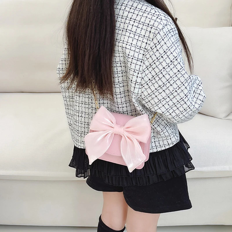 Childrens Girl Crossbody Cute Bowknot ned Shoulder Bags Handbags and Fashionable 250605