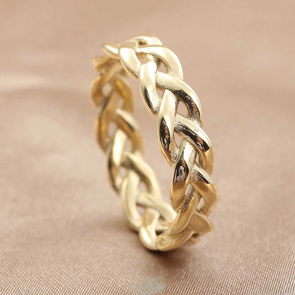 Vintage Stainless Steel Braided Celtics Knot Ring Punk Couple Simple Silver Color/Gold Ring Men Women Fashion Jewelry Wholesale W250606