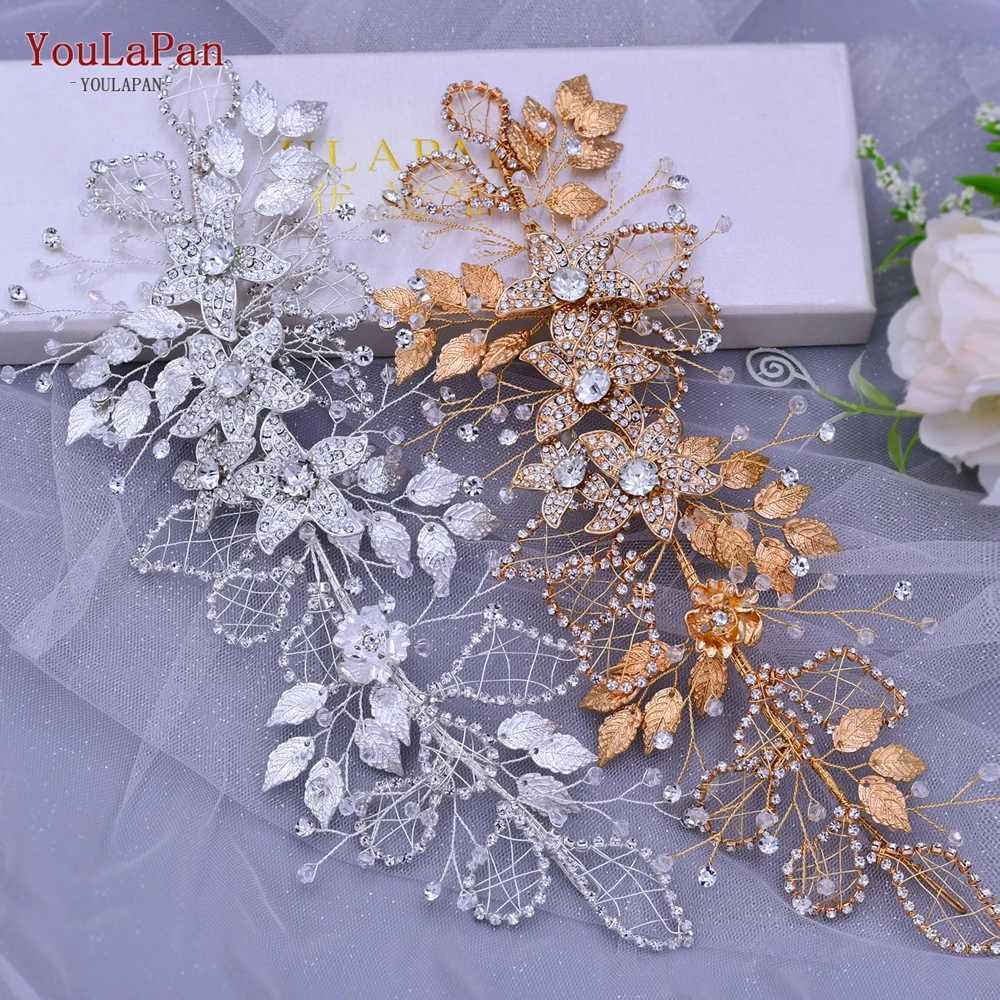 TOPQUEEN Alloy Flower Wedding Headpiece Wedding Hair Band Crystal Headpieces for Bride Headbands Bridal Tiara and Crown HP282 Z250605