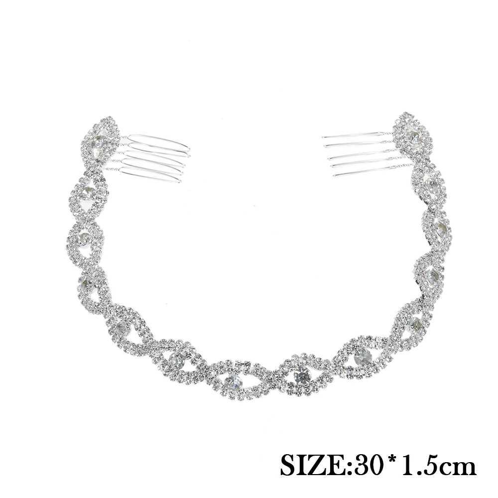 Wedding Headbands Light Luxury Rhinestone Hairbands Hair Combs for Bride Hair Accessories Sparkly Crystal Headpieces for Women Z250605