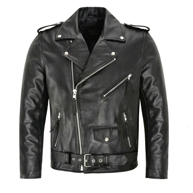 Men PU Leather Jacket Motorcycle Fashion Slim Fit Leather Coat 250605