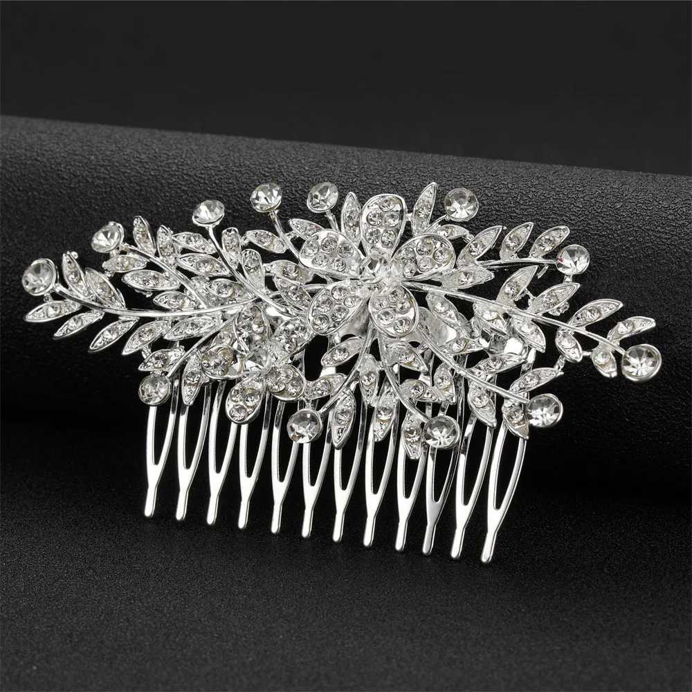 Wedding Hair Comb Bride Tiaras Headdress For Women Rhinestone Flower Hairpin Hair Clip Elegant Girls Prom Headpiece Hair Jewelry Z250605