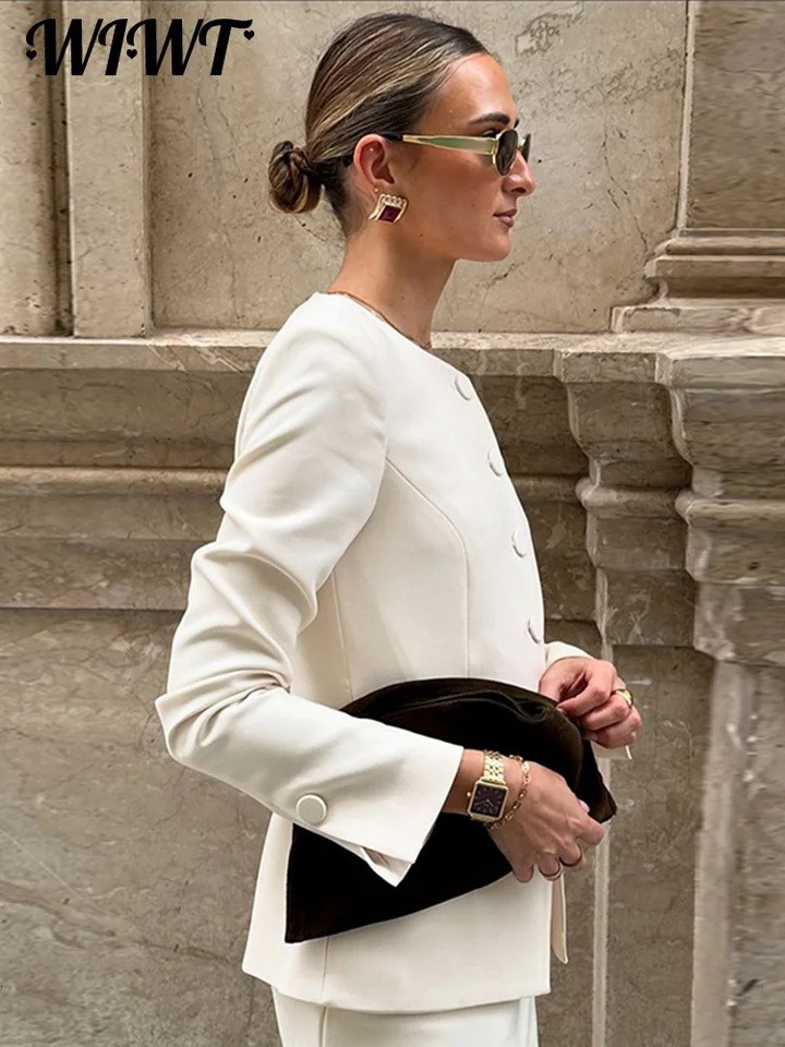 Slim Blazers Coat Skirts Set Women Solid O-neck Single Breasted Jackets A-line Mini Skirt 2025 Spring Ladies Elegant Outfits 250605