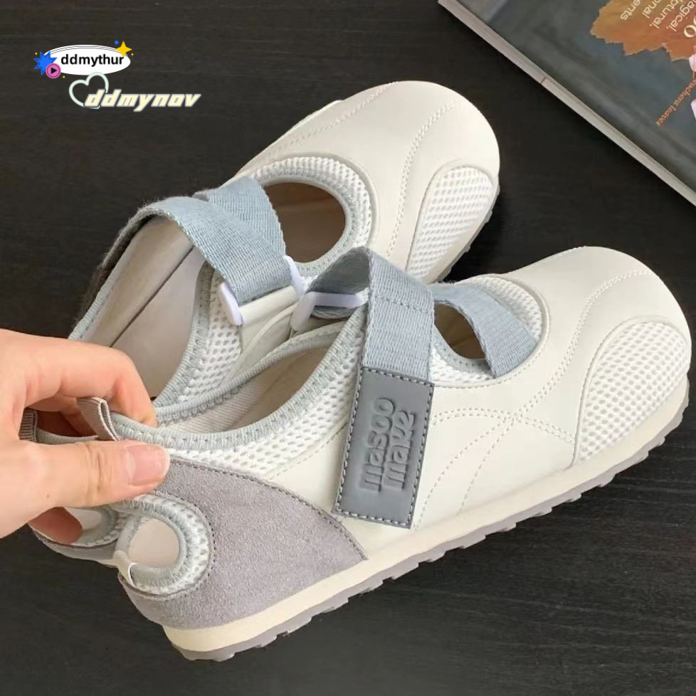 2025 Summer New Ugly Cute Shoes Women's Velcro Mary Jane Shoes Women's Flat Bottom Versatile Casual Shoes Puff Single Shoes ddmynov