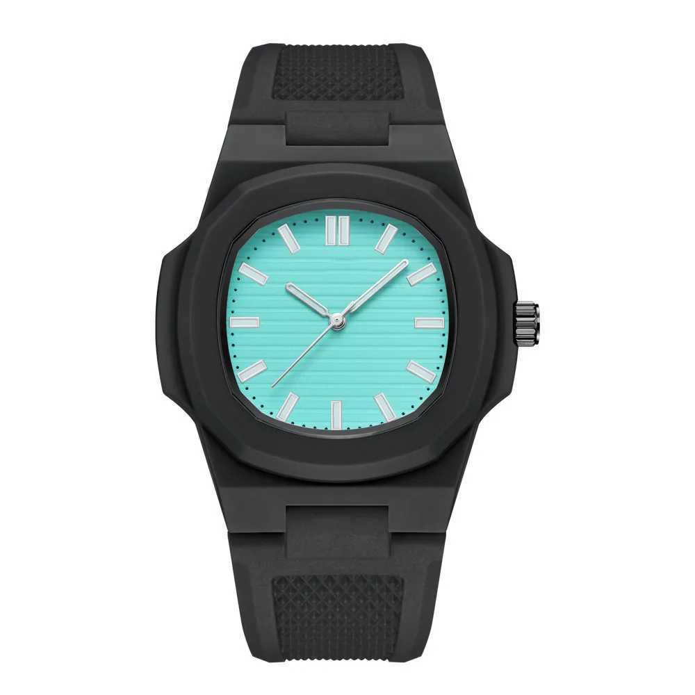 Square Stripe Color Silicone Men Watches Luxury Brand Waterproof Quartz Sport Couple Wristwatch Lover Gifts Watches for Men Y250605