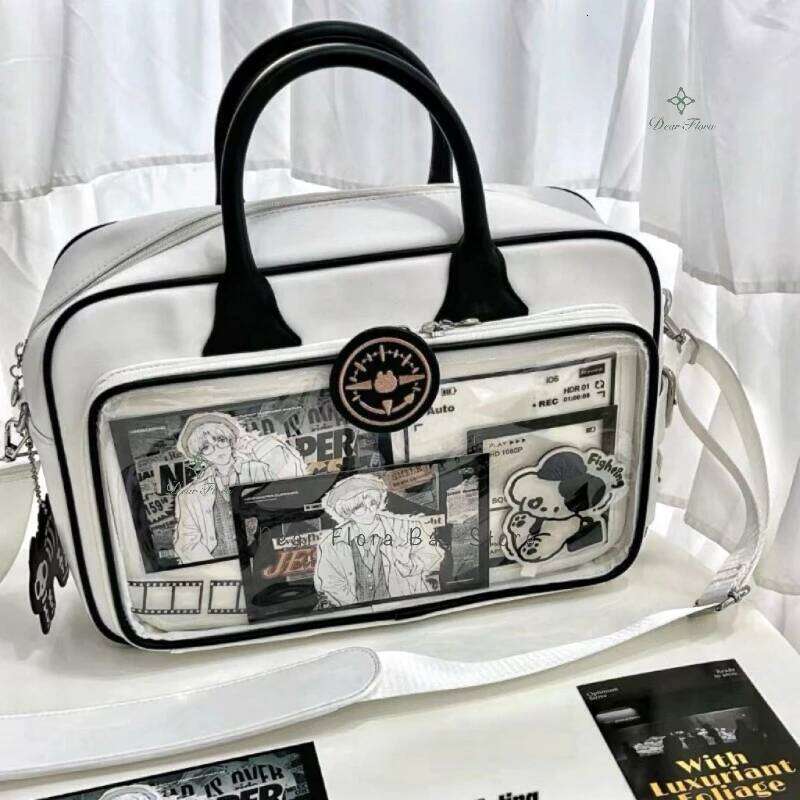 Y2k Cute Lolita Ita Kawaii Girls Transparent Messenger Large Capacity Shoulder Crossbody Bag DIY Display Casual Handbags
