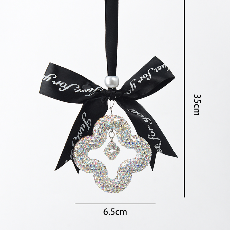 Car Charms Diamonds car interior accessories bow ribbon car carrier pendant ladies rear-view mirror pendant car creative decoration supplies