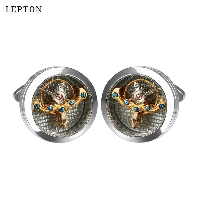 Hot Movement Tourbillon Cufflinks For Mens Shirt Cuffs Button Top quality Mechanical Watch Tourbillon Cufflinks Relojes Gemelos W250606