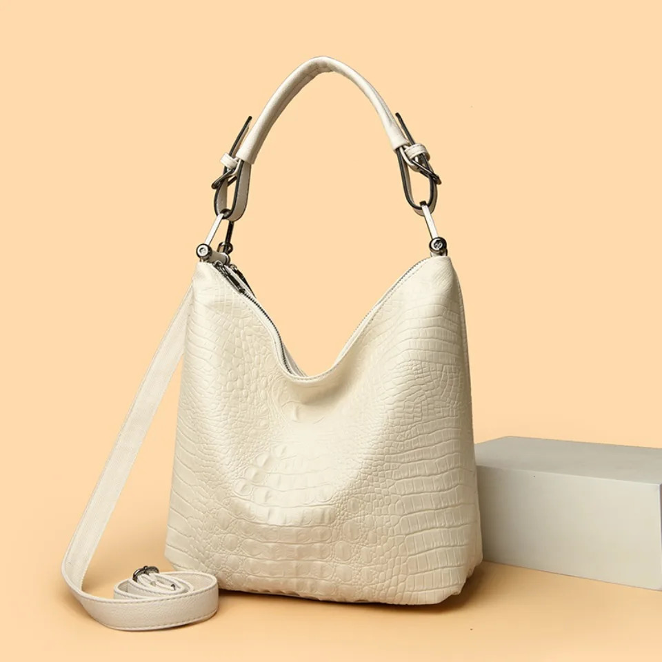 Two Layers Alligator PU Leather Hobo Underarm Bags Lady Fashion Shoulder Crossbody Hand for Women Handbags Top Quality Sac 250605