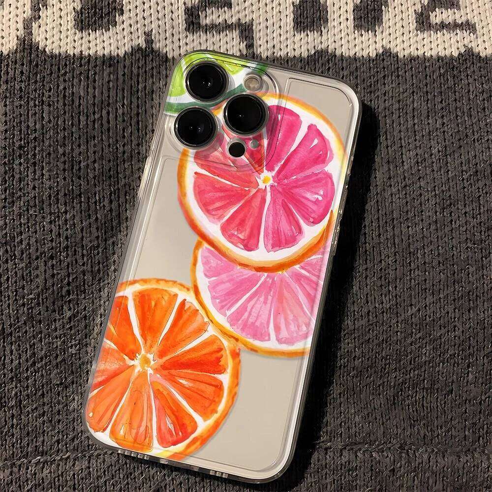 Refreshing Lemon Transparent Soft TPU Phone Case For IPhone 16 Pro Max 14 13 12 11 XS X XR 7 8 Plus coque iphone 15 Cover