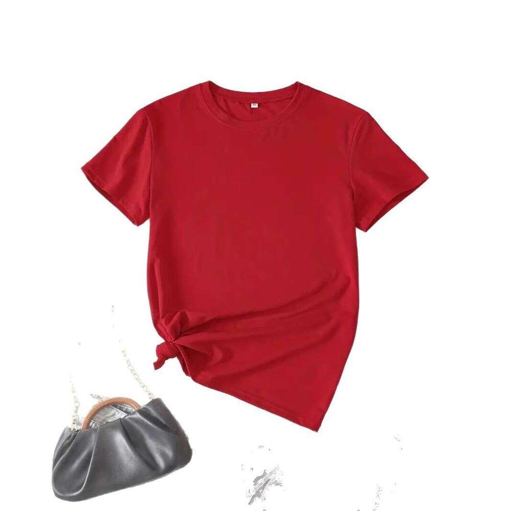 Women's Cotton 200G Short Sleeve Shopee Valentine's Day Heart Round Neck Top B5