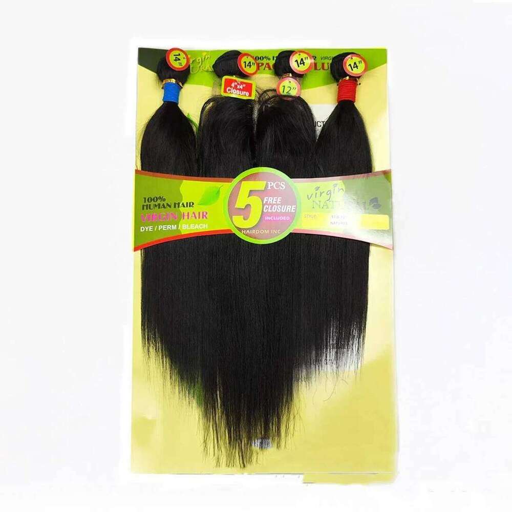 Top Rated Bone Straight Human with 4X4 Indian Raw 100%Human Hair Closure And Bundles