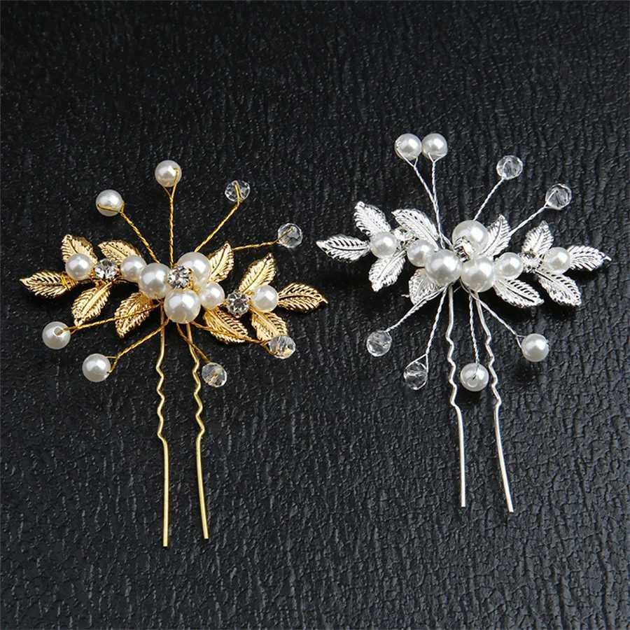 New Elegant Pearl Crystal Hairpin Wedding Bridal U-shaped Metal Hair Comb Forks for Women Hairstyle Clips Jewelry Accessories Z250605