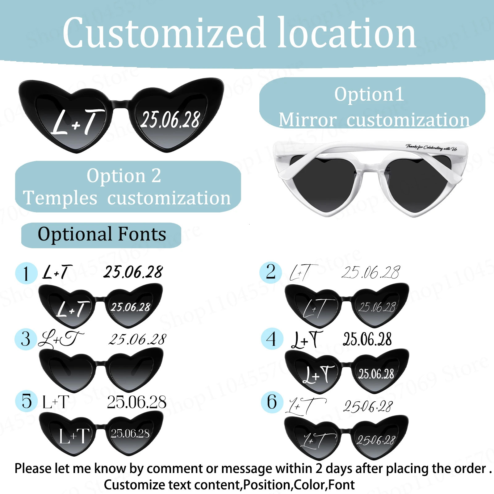 12-120Pcs Custom Wedding Sunglasses Personalized Heart Sunglasses Wedding Party Favors for Guests Date Initials Custom Text 250530