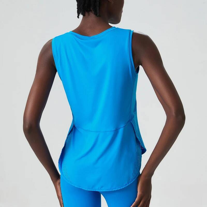 Summer Sleeveless Yoga T-Shirt Women Loose Fiess Running Tank Top Breathable Quick Dry Gym Vest Female Workout Sportswear