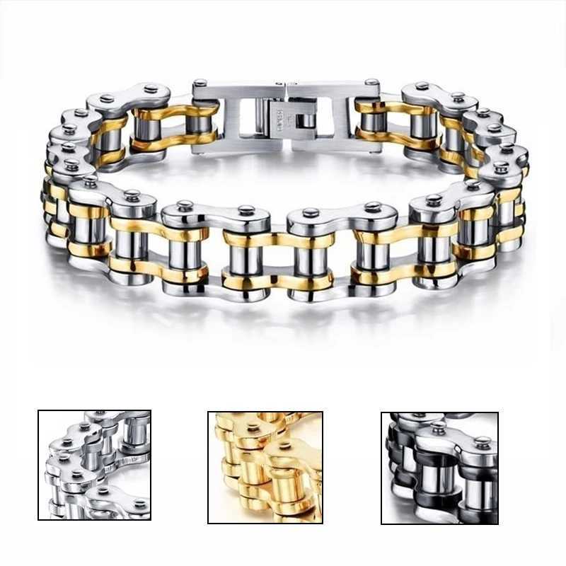 Stainless Steel Biker Chain Bracelet Mens Bracelet Link Chain Motorcycle Bicycle Style Bracelets Fashion Punk Bangles Jewelry W250606