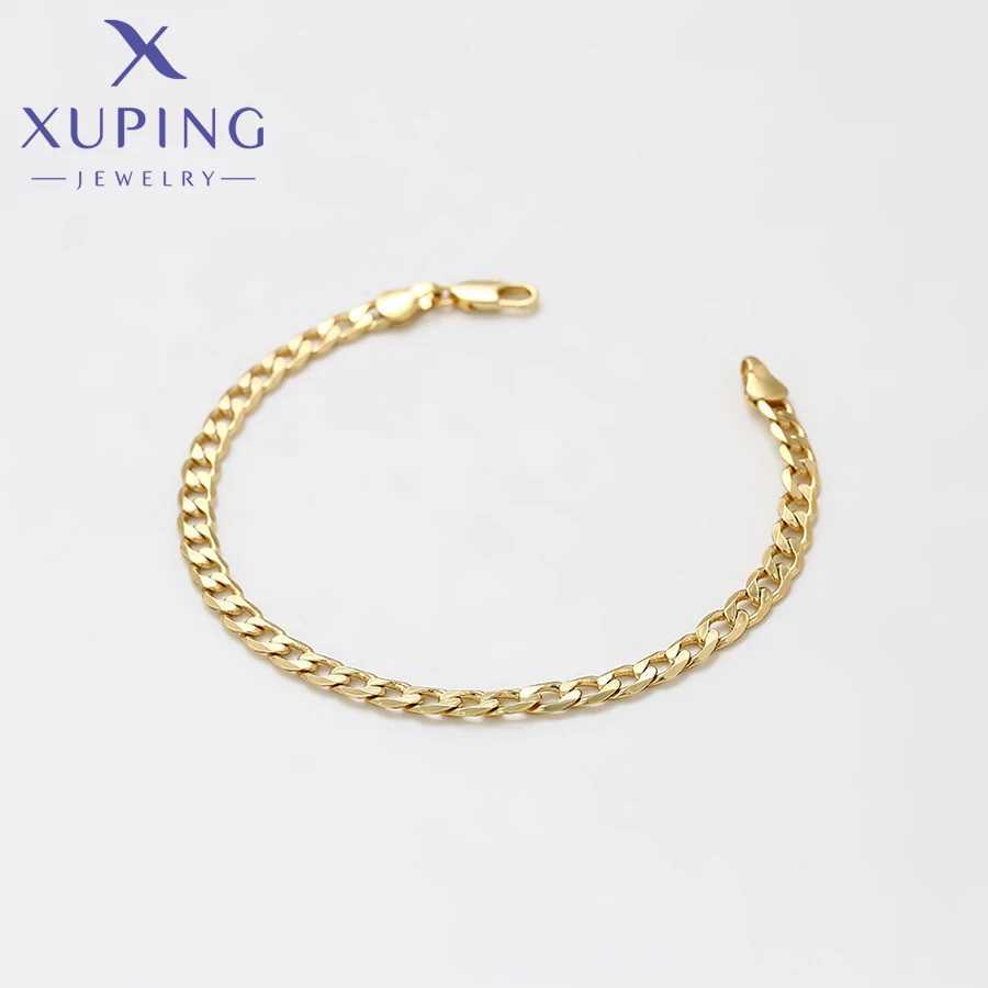 Xuping Jewelry Charm No Stone Ethnic Style Gold Color Hand Chain Bracelet for Men Women Fashion Simple Gift X 000836660 W250606