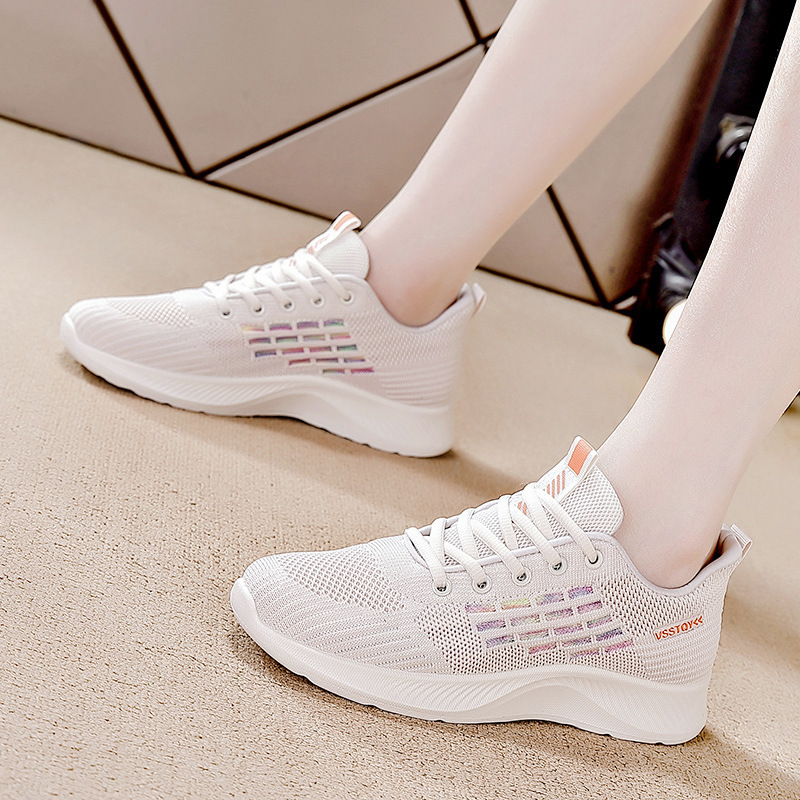 Casual Shoes Flyknit Women S Spring New Casual Soft Sole Lightweight Running Travel Shoes Breathable Sports Comfortable Ddmysaturn