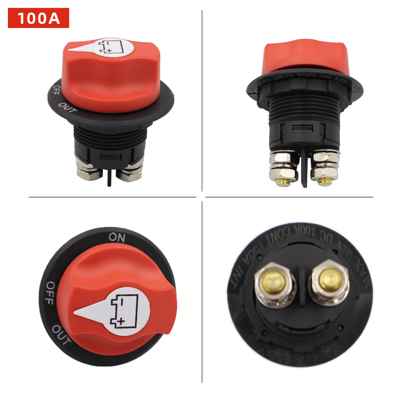 DC Off Yacht RV Battery Power Control Knob Main Switch 2 Pack