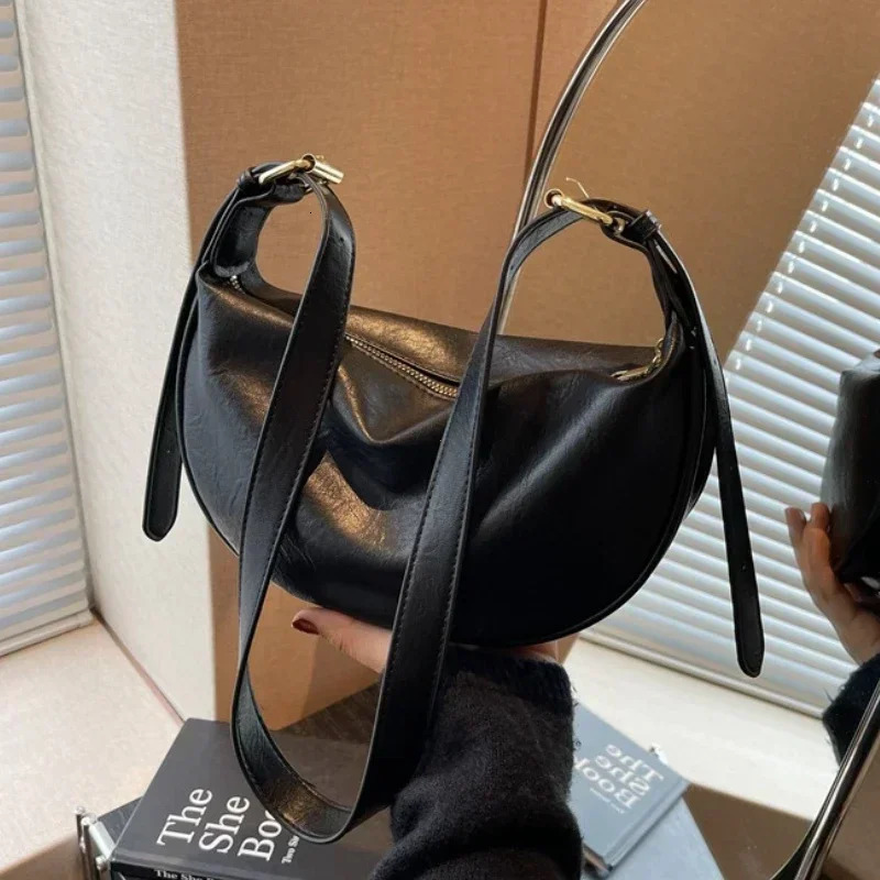 Women Crossbody Bags Large Capacity Handbags Vintage SacBag Travel Hobos Solid Soft Shoulder Bags Female Casual 250605