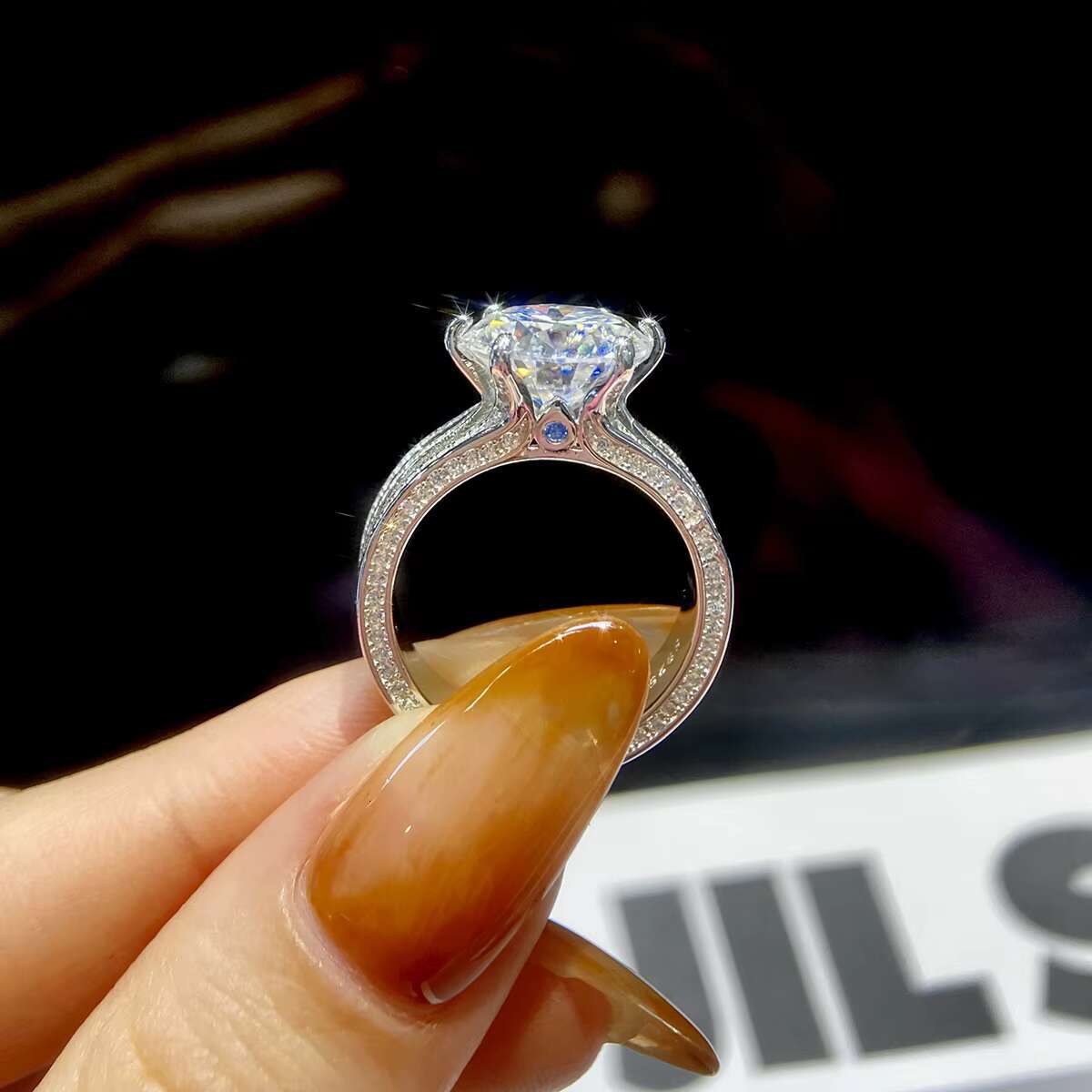 GRA Certified D Color 5ct Moissanite Diamond Wedding Ring 925 Sterling Silver 18k Gold Plated Women Wedding Luxury Fine Jewelry